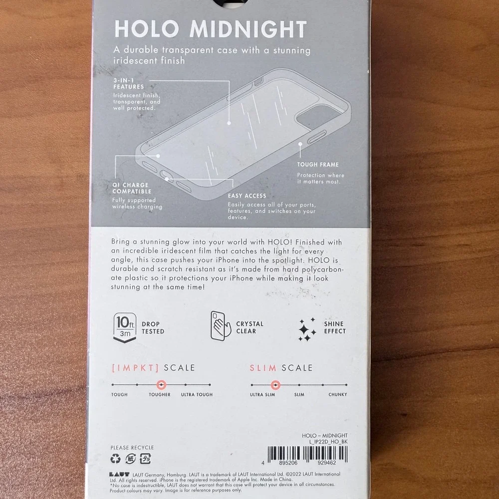 LAUT HOLO Midnight Iridescent Case for‎ iPhone 14 Pro Max 10ft Drop Tested NEW